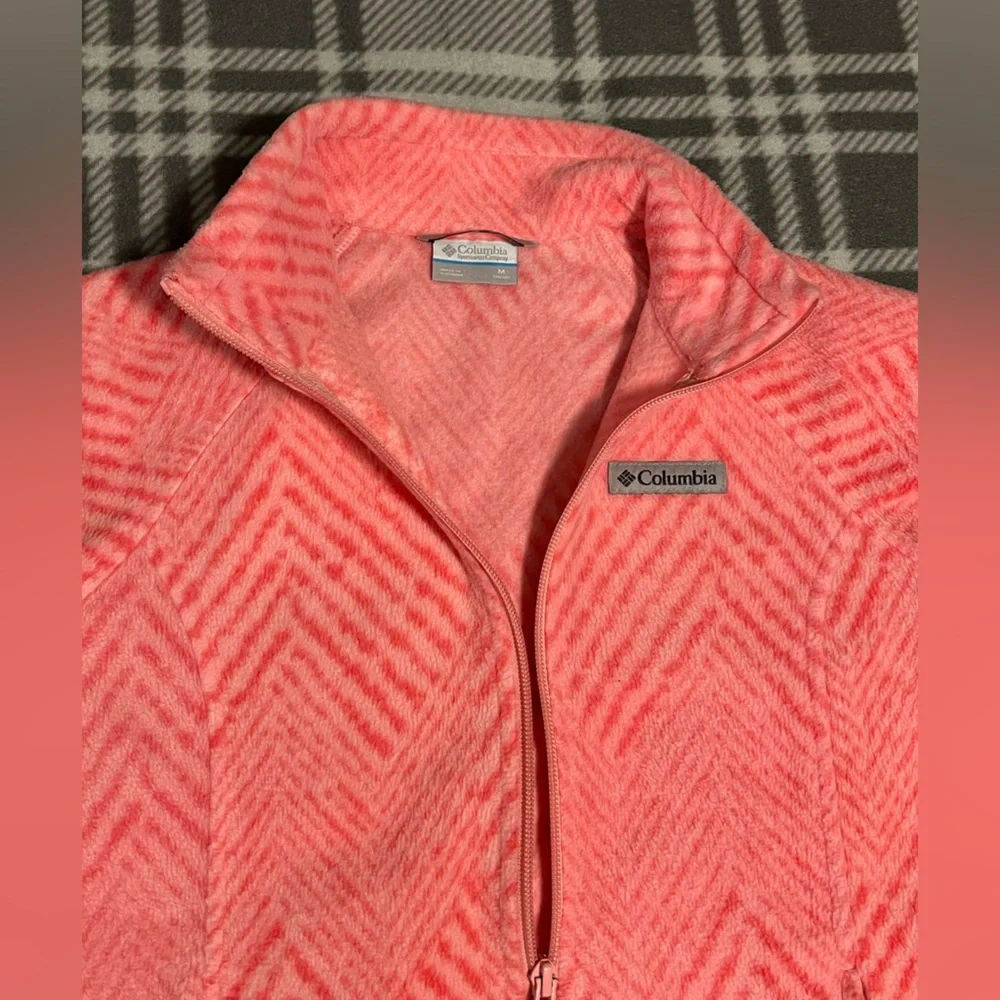 Columbia Coral Chevron Fleece Jacket Girls Medium - Picture 6 of 13